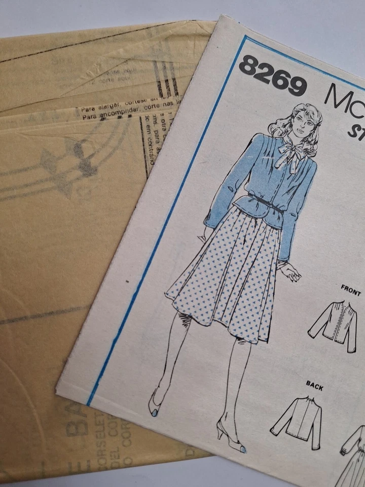Jacket Dress 8 10 12 Stitch N Save McCalls 8269 Sewing Pattern UC VTG Open Front - Image 4 of 4