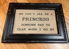 Framed Burlap Distressed Sign Rustic Country ...