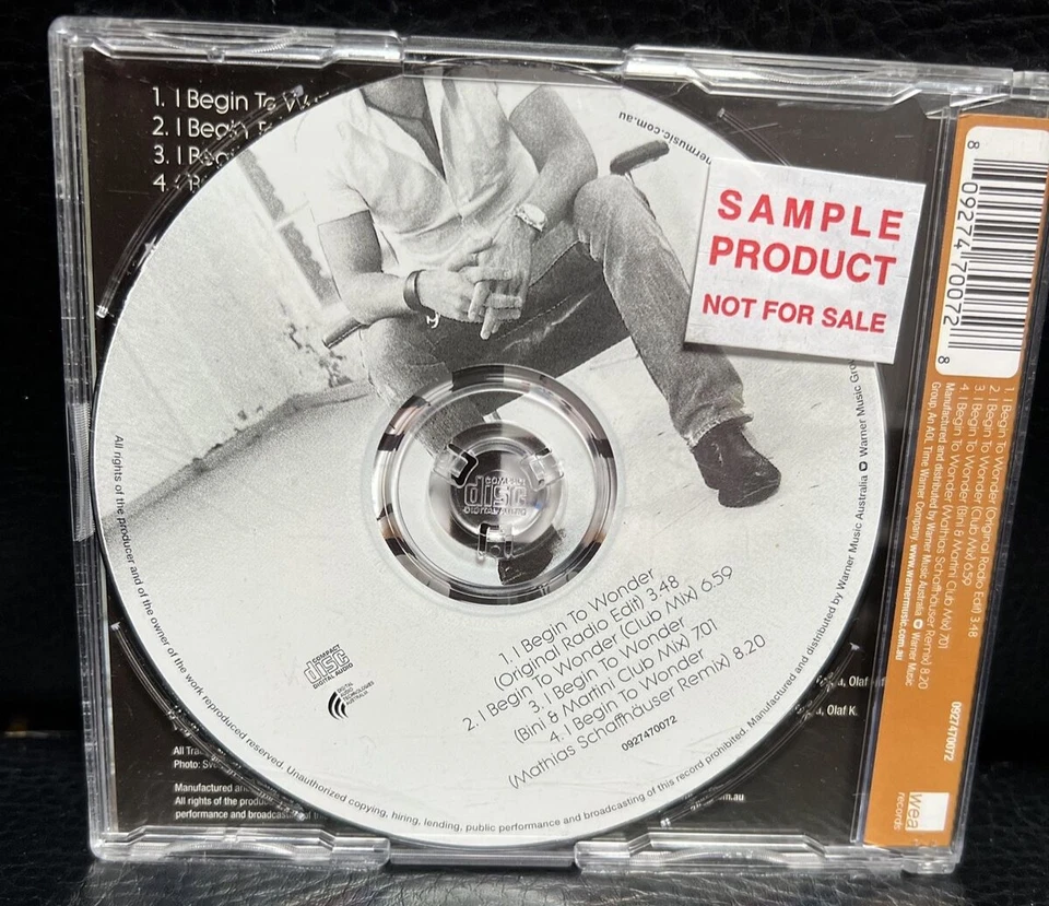 J. C. A. "I Begin To Wonder" Rare Australian Promo CD Single.  WEA 2000 Y2K - Image 3 of 4