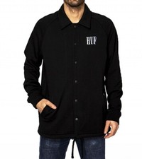 HUF POPEYE Men's OLIVE Fleece Coach Jacket - Black - Large - JK00194 - NWT 