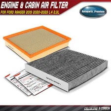 Engine & Activated Carbon Cabin Air Filter for Ford Ranger 2019 2020-2023 2.3L