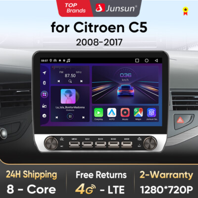 8-Kern Carplay Android 13 Autoradio Für Citroen C5 2008-2016 GPS Navi 4G FM BT
