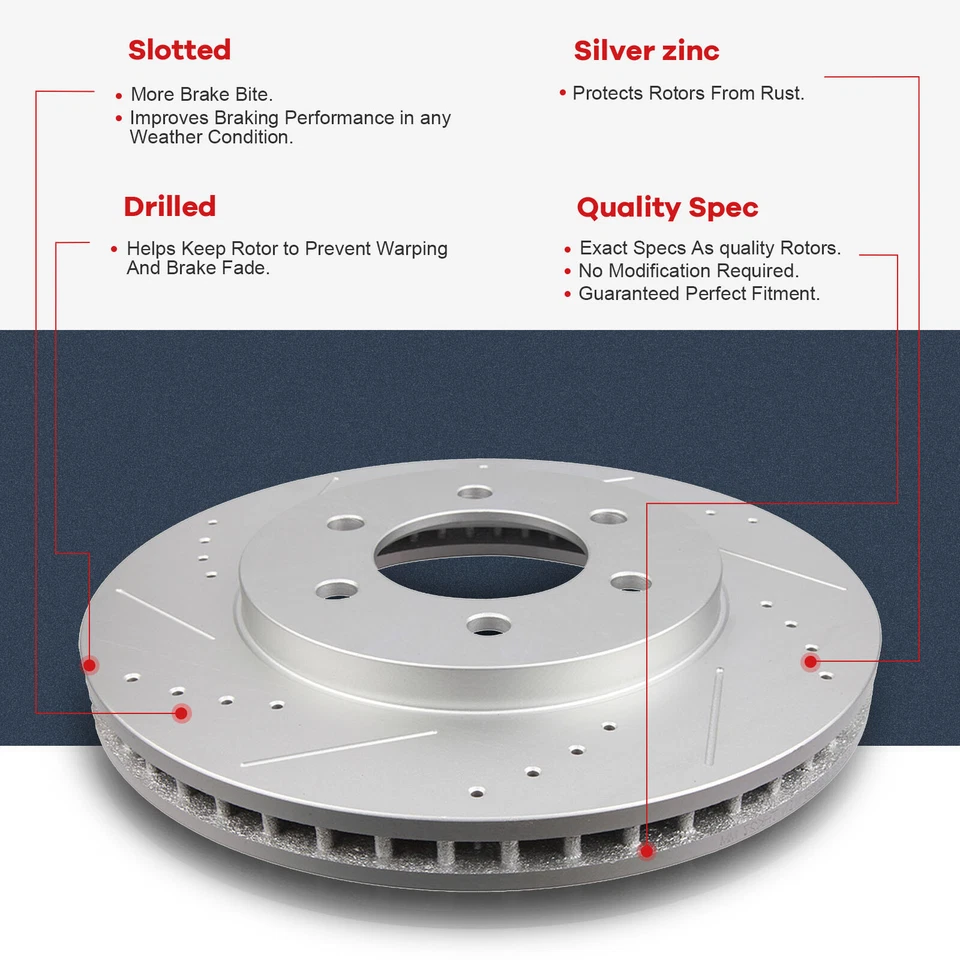 FOR 2002 FORD EXPEDITION LINCOLN NAVIGATOR FRONT BRAKE ROTORS AND CERAMIC PADS Foto 2 de 4