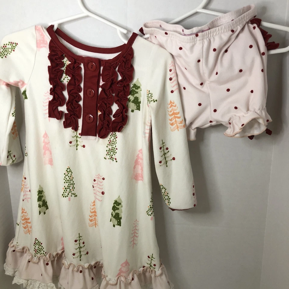Southern Honey Navidad Niña 18M Dos Piezas Vestido Y Florero Foto 2 de 4