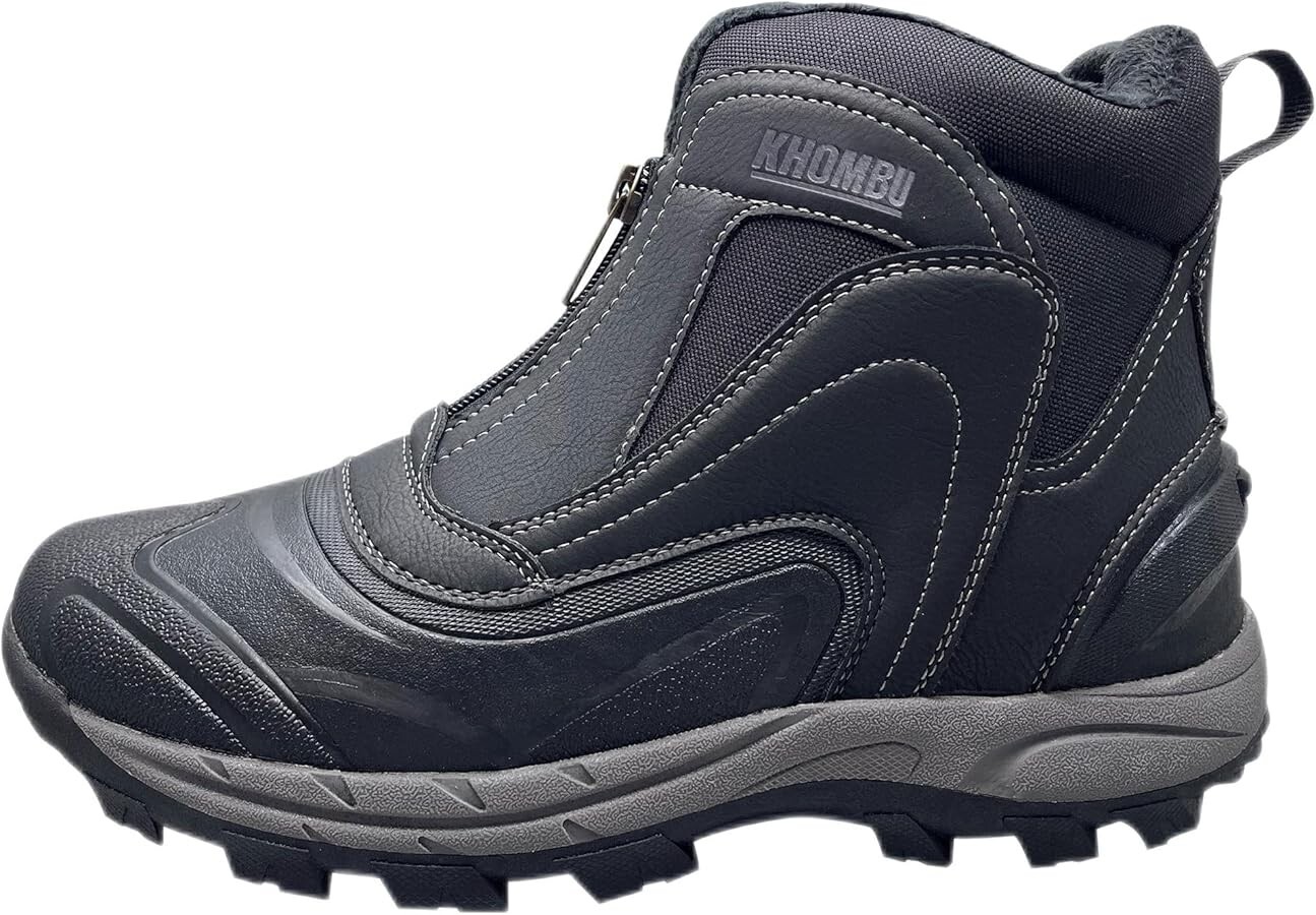 Khombu Mason Run Waterproof Hiking Boots for Men in Black Size 9