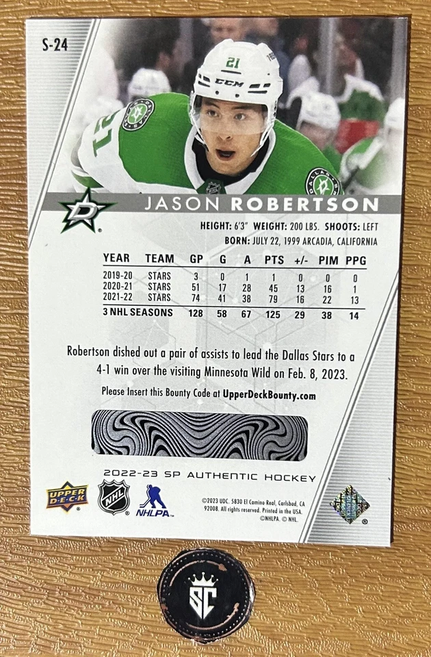 Jason Robertson 2022-23 SP Authentic Spectrum FX Bounty Unscratched #S-24 Stars - Image 2 of 2