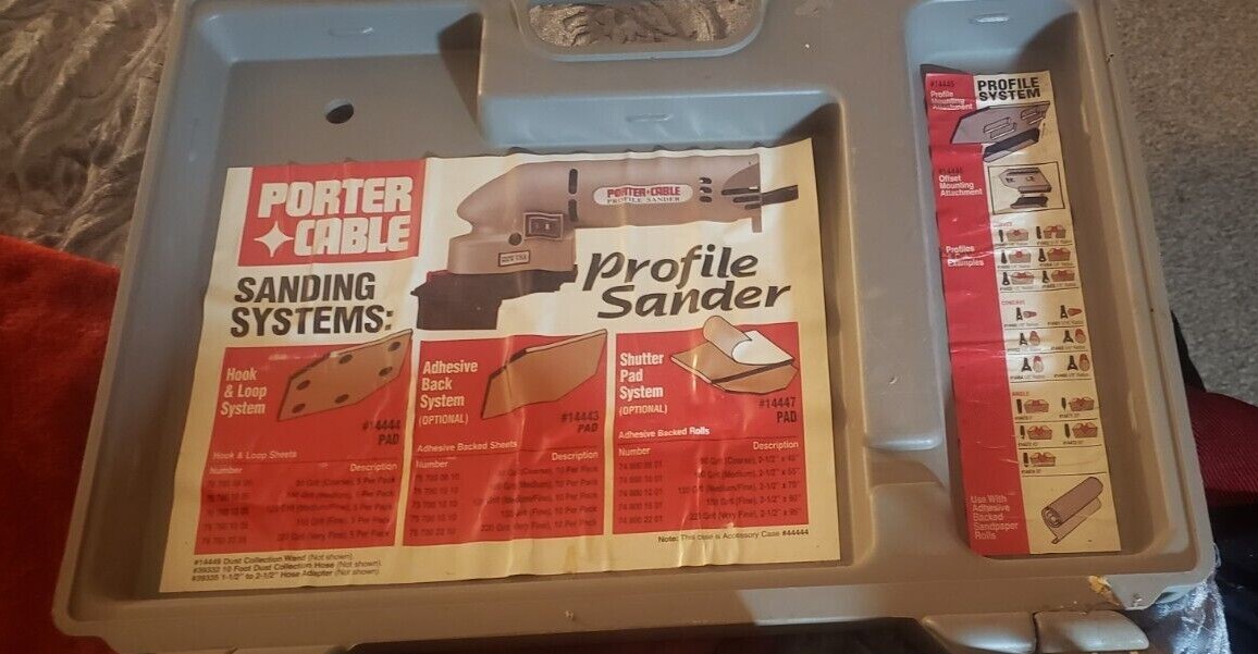 Porter Cable Profile Sander Kit Model 444 Detail Molding Set W/ Case eBay