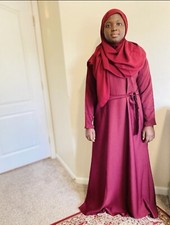 Women plain abaya with belt hijab dress Jilbab kaftan clothing Dubai abaya