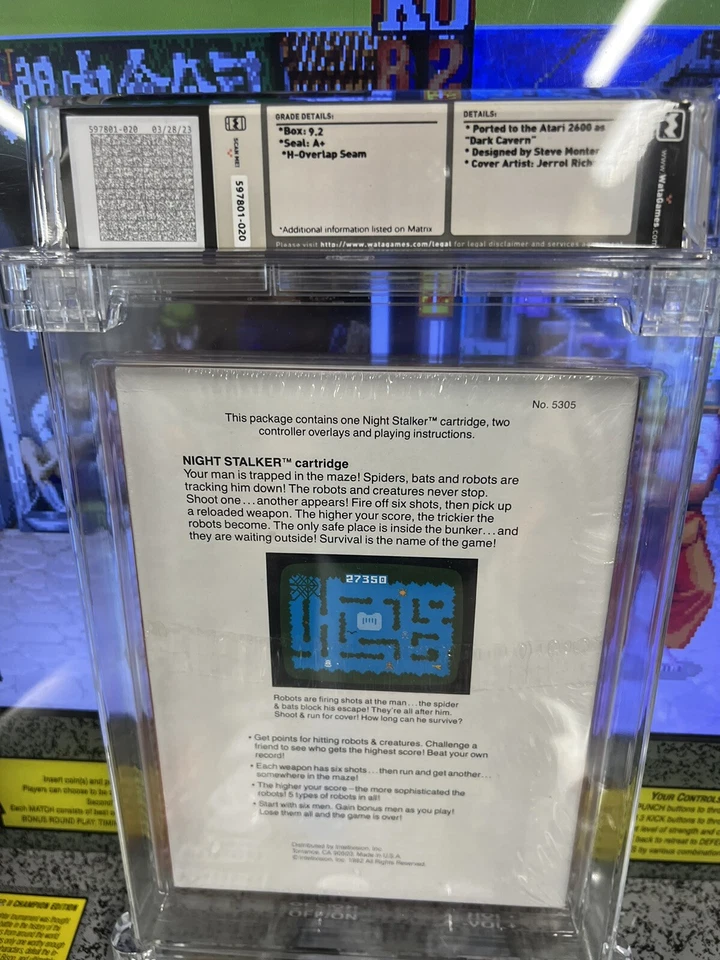 1982 Mattel Intellivision Night Stalker Graded WATA 9.2 A+ NEW SEALED H-Overlap - Image 3 of 4