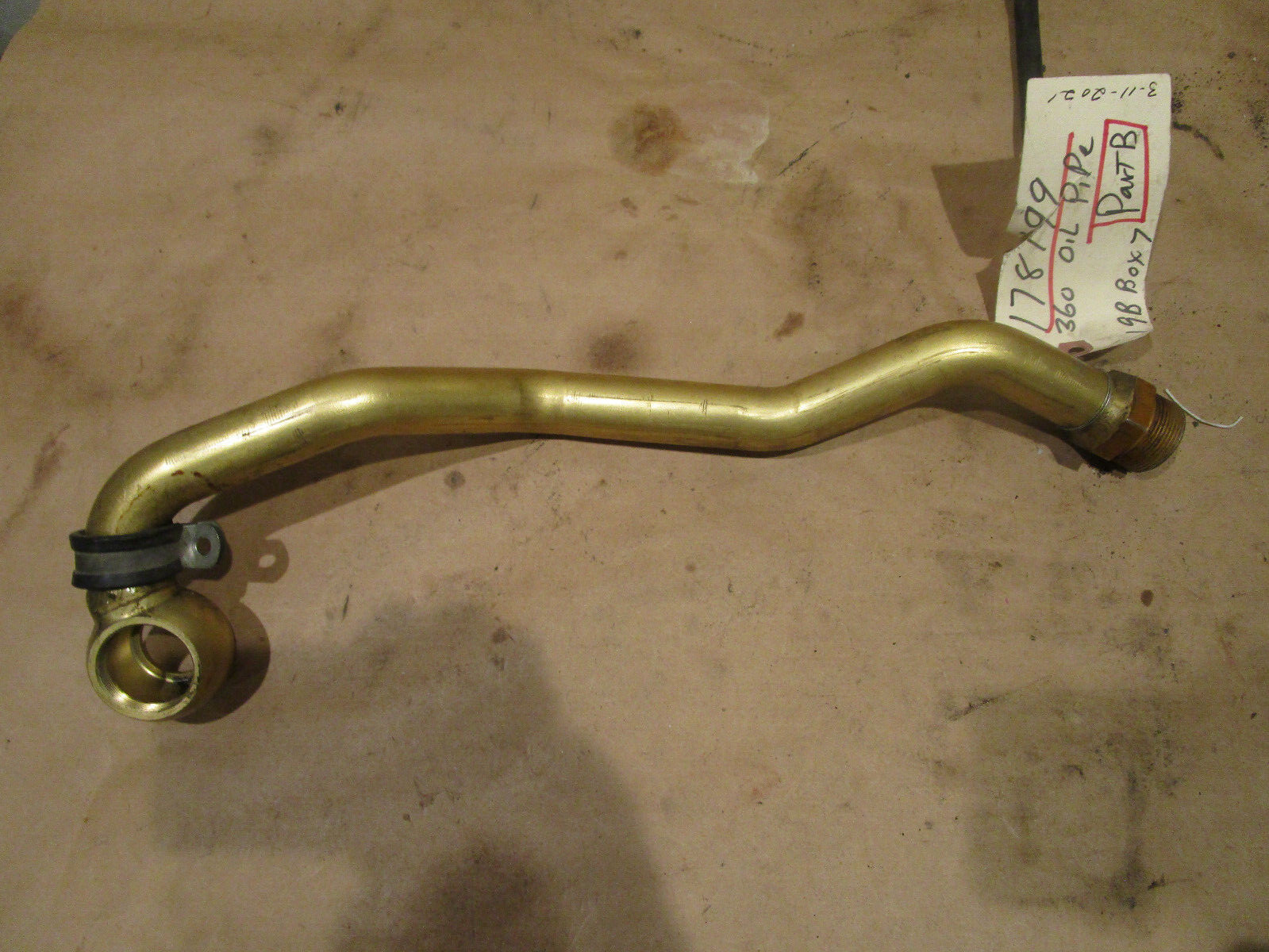 Ferrari 360  Oil Pipe From Engine To Radiator Hose  P/N 178199