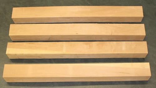 Four 3 X 3 (nom.) X 18" Cherry Blanks for Turning or Tapering Table Legs - Picture 1 of 4