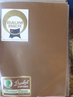 ORIGINAL GRUNER BAUM 2 X DIFFERENT WEST GERMAN BEER LABELS