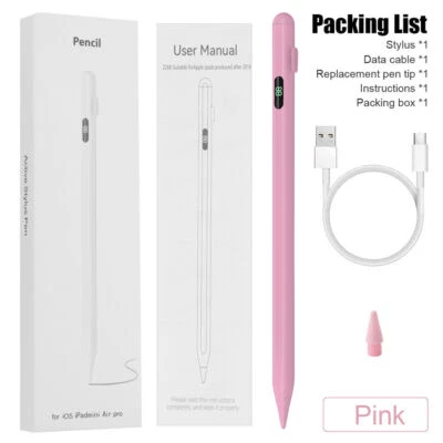 Pink For Apple Stylus Pencil iPad 10/9/8/7/6th Gen Air 5/4/3 iPad Pro 2018-2024
