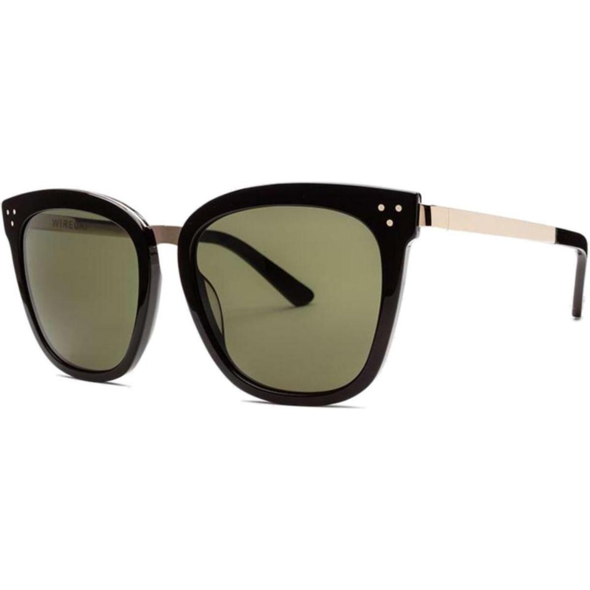 Electric Wire Cat Sunglasses Women's Gloss Black Gold Grey