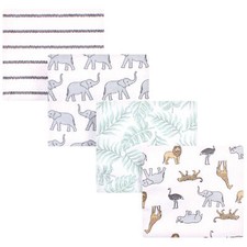 Hudson Baby Cotton Flannel Receiving Blankets, Modern Neutral Safari, One Size