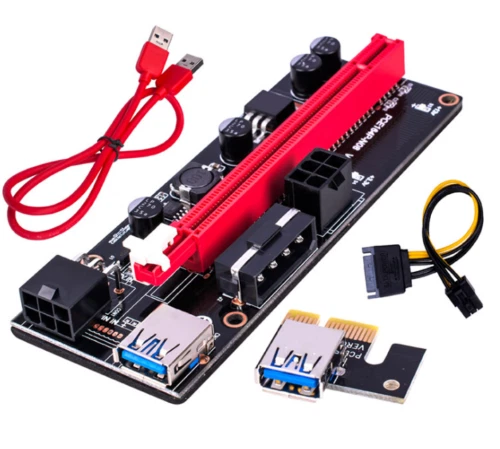 4 Pcs USB3.0 PCI-E 1x to 16x Powered GPU Riser Extender Adapter Card VER 009s - Image 2 of 4