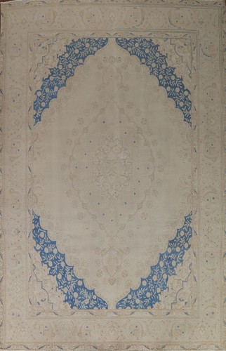 Semi-Antique Muted Floral Distressed Tebriz Traditional Handmad Area Rug 10x13