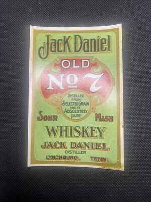 JACK DANIEL OLD NO. 7 SOUR MASH WHISKEY BOTTLE LABEL  EA