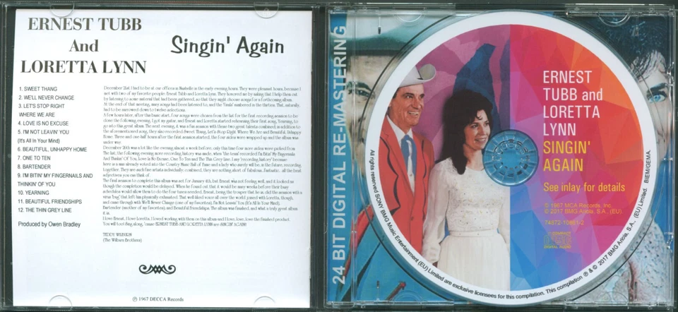 ERNEST TUBB & LORETTA  LYNN - Singin' Again - Image 3 of 3