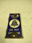 Vintage Bell Telephone Underground Cable Do Not Disturb Enamel Porcelain Sign