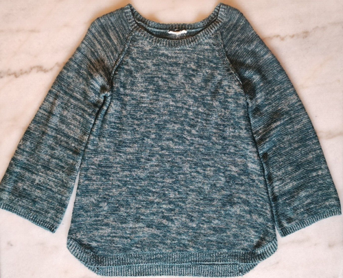 Mystree Midnight Green Sz Med Bell Sleeve Oversized Acrylic/Wool/Mohair Sweater - Picture 3 of 7