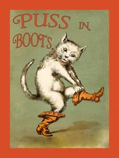 White Cat Puss in Boots Theater Playbill  Vintage Poster Repro FREE SH in USA