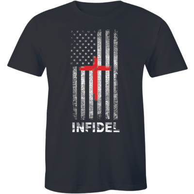 #ad Infidel With Holy Cross Image T Shirt for Men $14.99