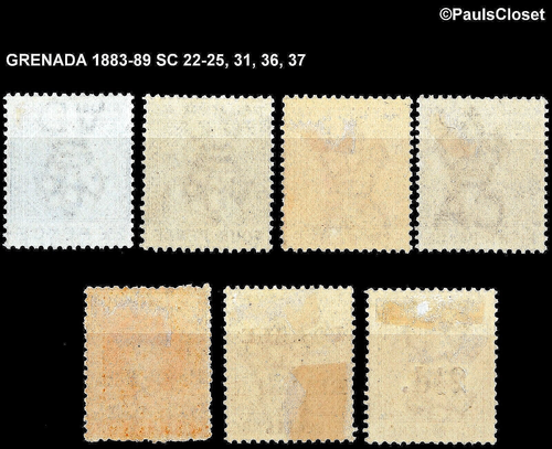GRENADA 1883-89 SC 22-25 (MNH), 31, 36-37 (MVLH) QUEEN VICTORIA F/VF - Picture 2 of 2