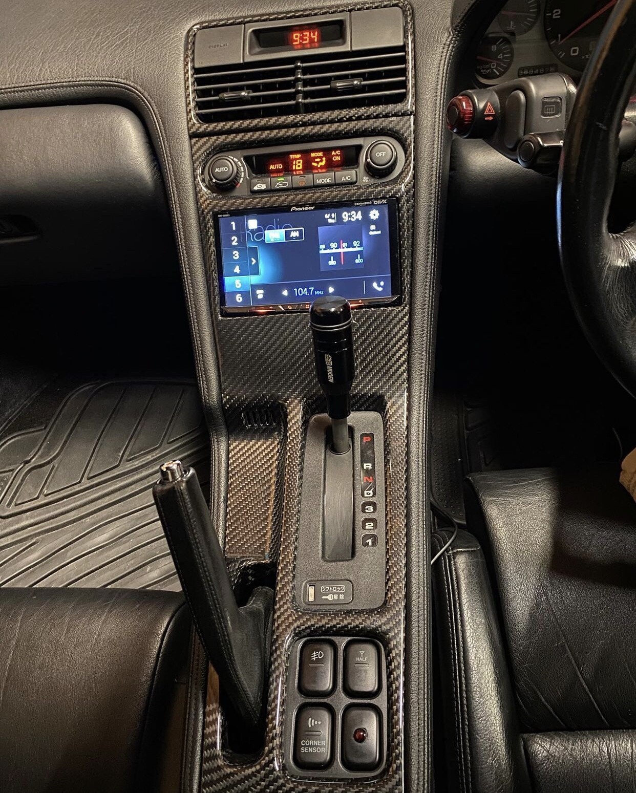 Honda Acura NSX Bespoke RHD Double DIN radio dash panel Gloss Carbon Fiber