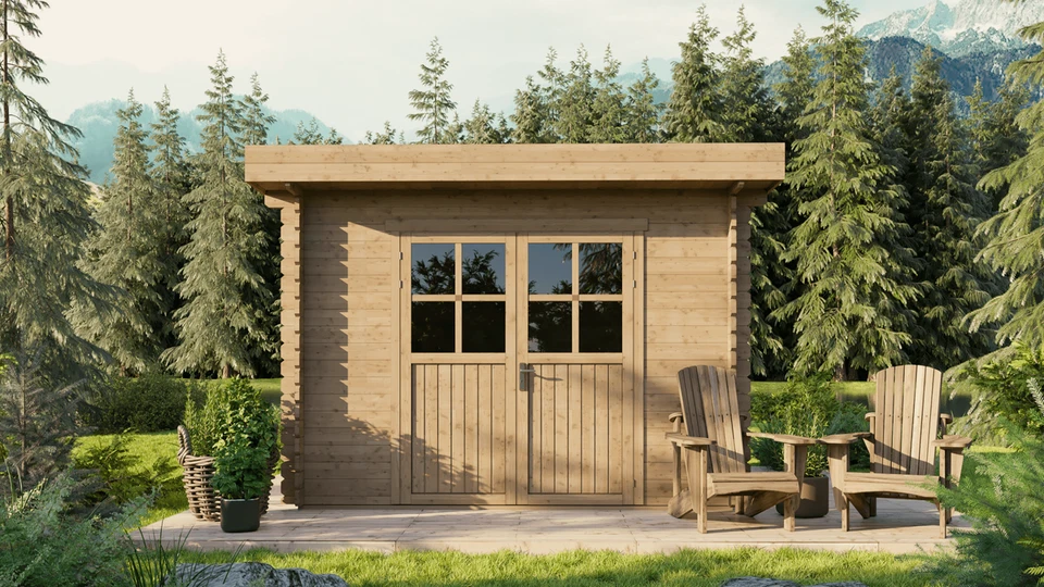 Gartenhaus Gerätehaus Blockhaus Holzhaus 3x2,5 m ALL IN - Bild 3 von 4