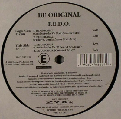 F.E.D.O.* - Be Original 12'' Vinyl Schallplatte 198858