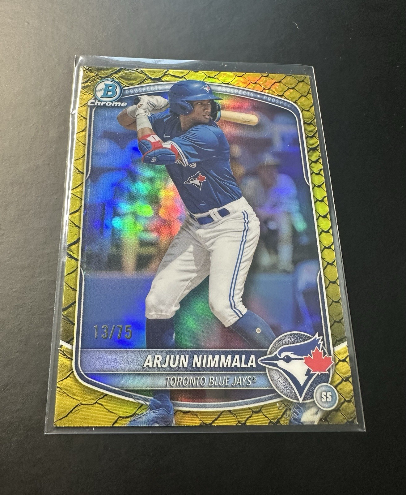 2025 Bowman Draft Arjun Nimmala Yellow Reptilian Refractor /75 #BDC-35