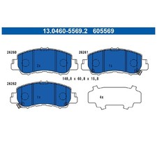 ATE Bremsbelagsatz Bremsklötze vorne 26262 605569 4605B607 | 523176