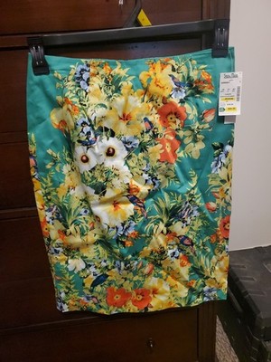 Eric Signature size 2 floral pencil skirt NWT 