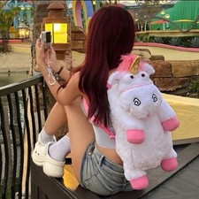 New Despicable Me Unicorn Plush Backpack Soft Stuffed Animal School Bag Gift