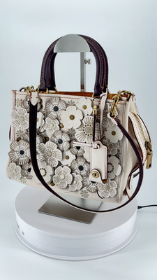 Coach Rogue 25 Tea Rose Leather Tote Shoulder Handbag 2Way 