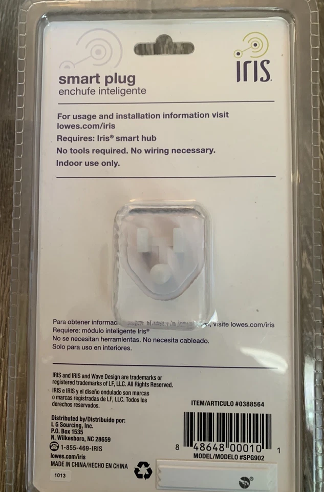 IRIS SMART PLUG Model- SPG902 0388564 -(Requires Iris Smart Hub ) *NEW* Z23 - Image 2 of 2