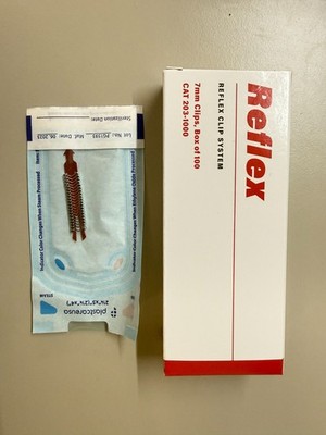 REFLEX CLIP SYSTEM 7mm clips, Box of 100, CAT 203-1000
