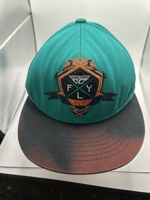 FLY RACING Flat Multicolor Brim Turquoise Snapback Cap Hat