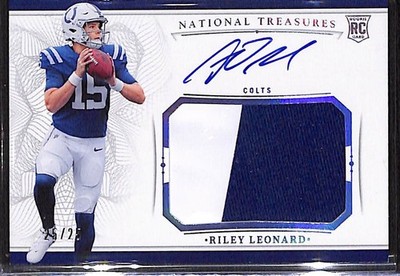 2025 Panini National Treasures #CRPA-RLD Riley Leonard Rookie Patch Auto /25