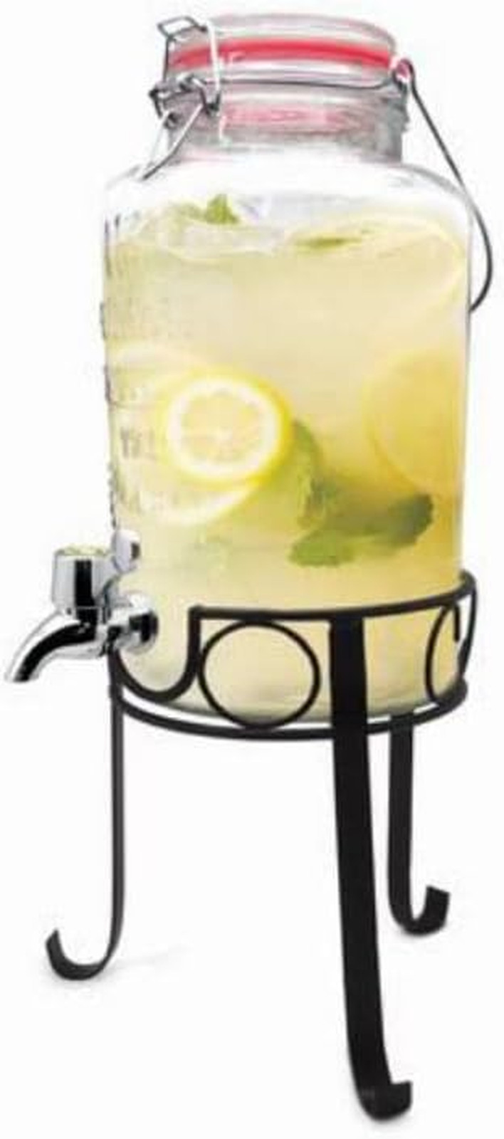 Dispenser per Bibite Vetro 3L con Rubinetto FIH 285 - Stile Vintage