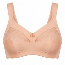 Amoena Isadora Wire Free Pocketed Mastectomy Bra 34G Rose Nude Lace NWT
