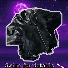 Hot Topic Mens Black Biker Jacket Belted Zip ...
