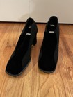 Vero Cuoio Black Women's Dress Shoe EU 36 1/2  US 7 From Italy Velvet Fabric — photo 6