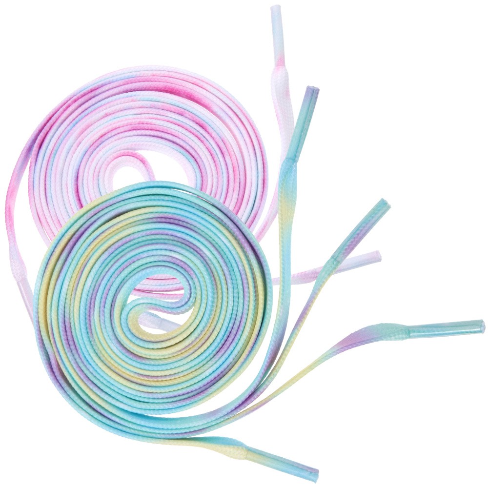 APL 2 Paia Lacci a Strisce Verticali Colorati Tintura Lacci Tie Dye Gradient Scarpa