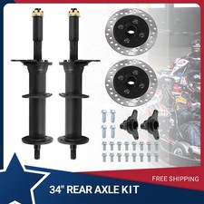 34" Differential Rear Axle Kit Hubs Brake Disc For ATV Go Kart Buggy Mower Golf