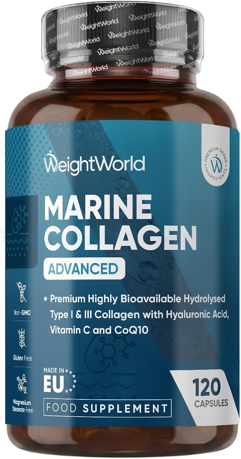 Marine collagen - 120Capsules - Vitamin C Hyaluronic acid Zinc - Heart health - Image 2
