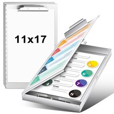 Chivertion 1 Pcs Aluminum 11'' x 17'' Clipboard with Storage Heavy Duty Metal...