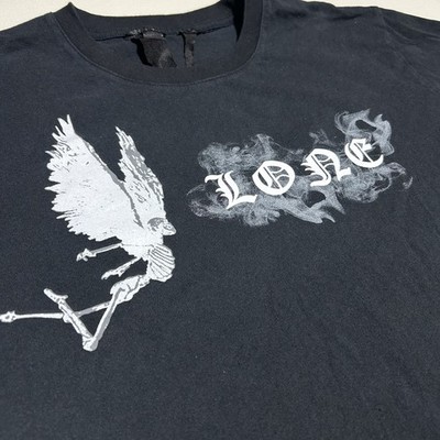 VLone No Smoking Smoke T-Shirt Mens XL -  Black Skeleton Angel Double Sided
