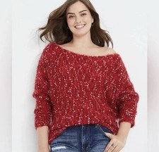 NEW Maurices Off The Shoulder Sweater L Marled Slouchy Texture Cozy Soft Relaxed